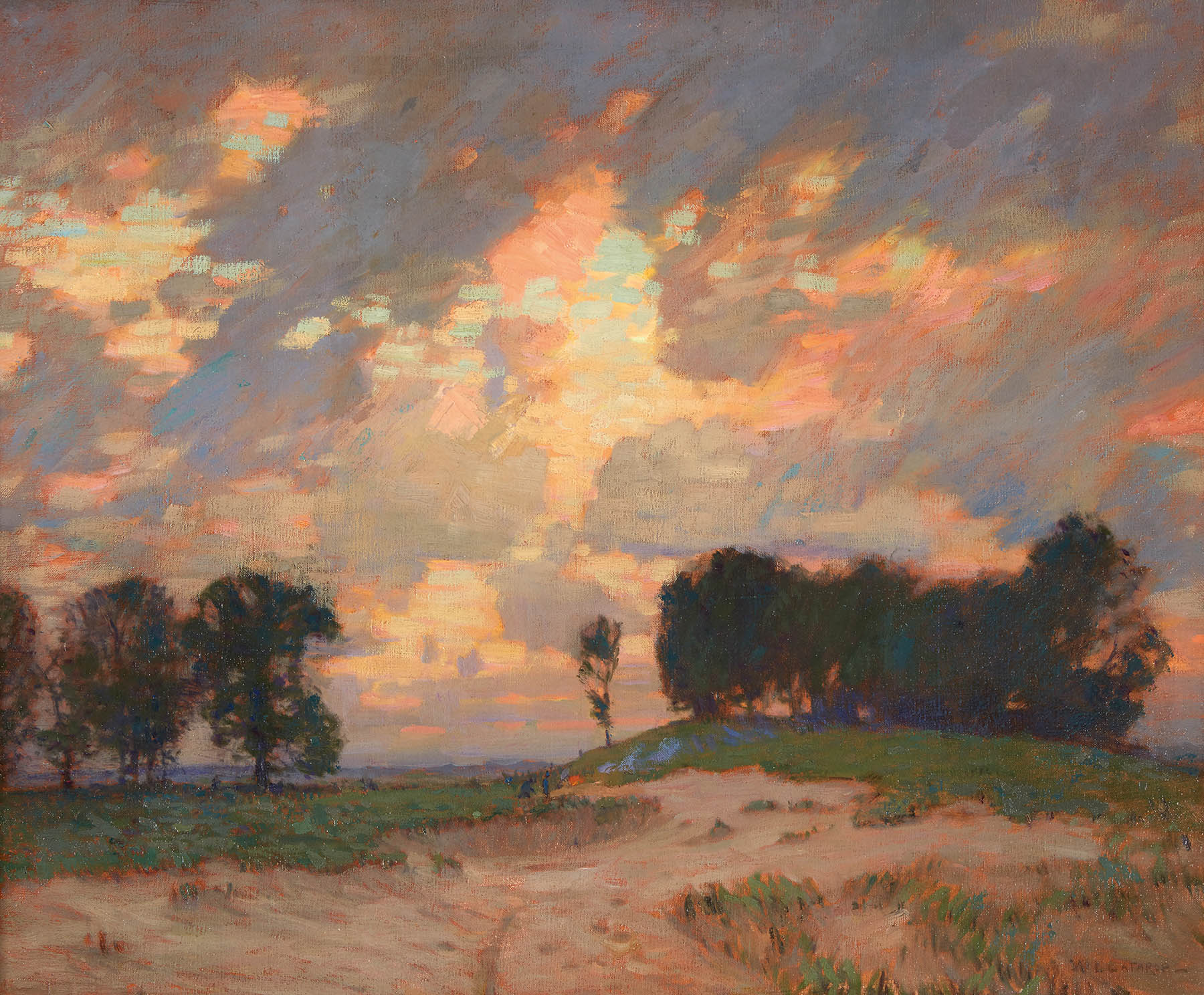 Lot 39 | William Langson Lathrop (American, 1859-1938), The Bonfire, oil on canvas-SOLD FOR $112,500